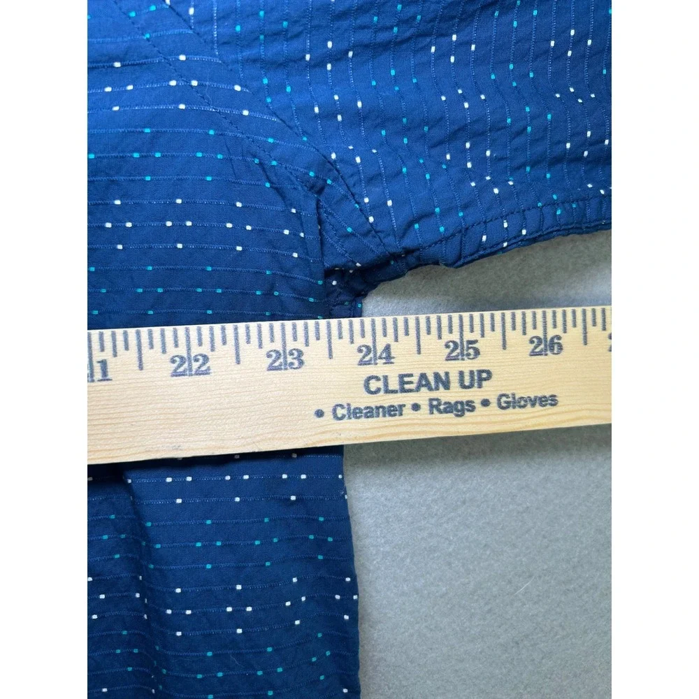 Robert Graham Button Down Shirt Mens XL Blue Dotted Classic Fit Long Sleeve